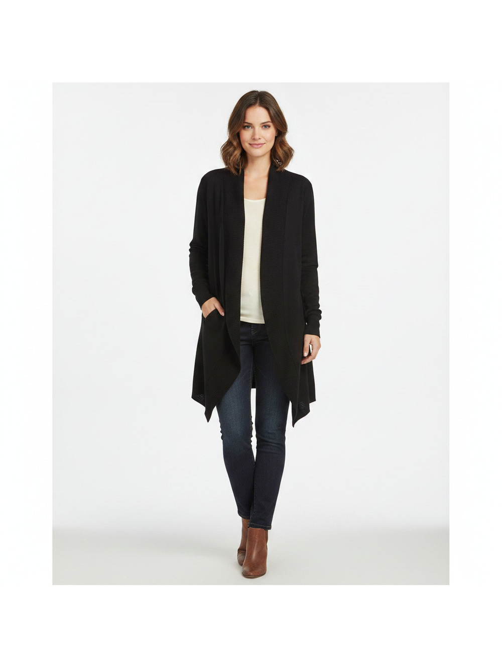 Cynthia Rowley Black Cashmere Ruffle Cardigan XL New with Tags